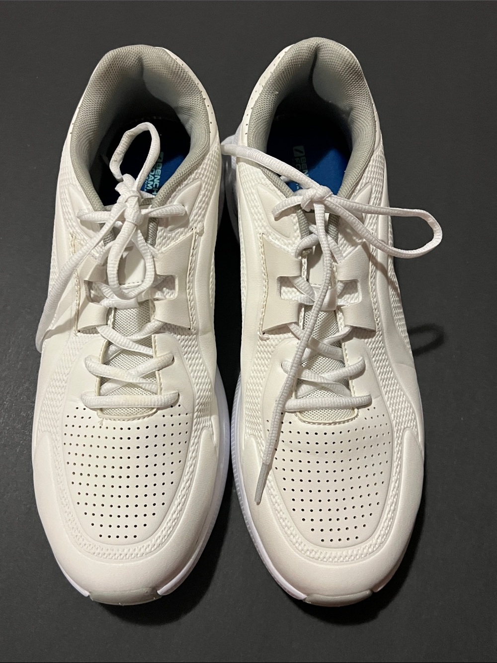 Bench Men's White Lace-Up Perforated Sneakers